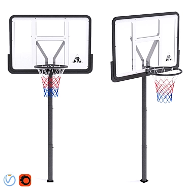 DFC ING44P3 Basketball Rack: Stationary Design 3D model image 1 