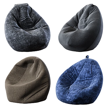 Cozy Bean Bags Set 3D model image 1 