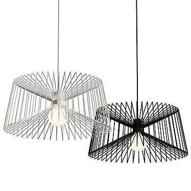 Sleek Zero LED Pendant Lights 3D model image 1 