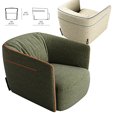 Poliform Santa Monica: Elegant Armchair for Modern Living 3D model image 1 