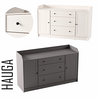 Hauga Sideboard, Elegant Gray-White 3D model image 1 