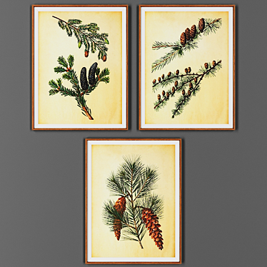 Wooden Frame Picture Collection 3D model image 1 