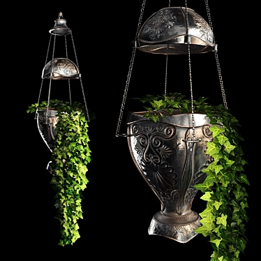 Ornamental Iron Ivy Planter 3D model image 1 