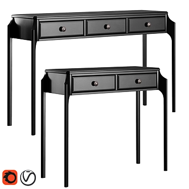 Elegant Le Visage Console with Drawers 3D model image 1 