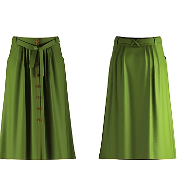 Elegant Pleated Women's Skirt 3D model image 1 