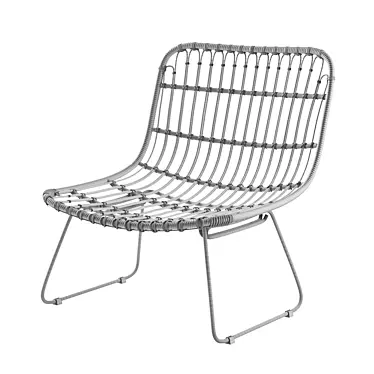 Title: Rattan Low Round Chair

Translation of the description: Low chair, carefully woven from rattan around a chrome-plated metal frame 3D model image 1 