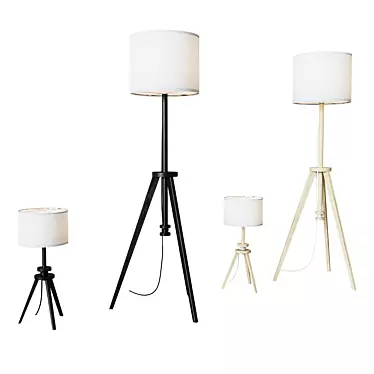 Lauters Floor Lamp | Brown Ash/White 3D model image 1 