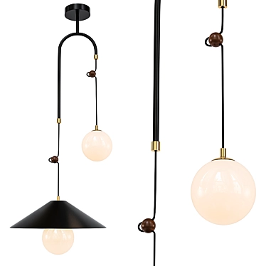 Retro Loft 2-Light Pendant Lamp 3D model image 1 