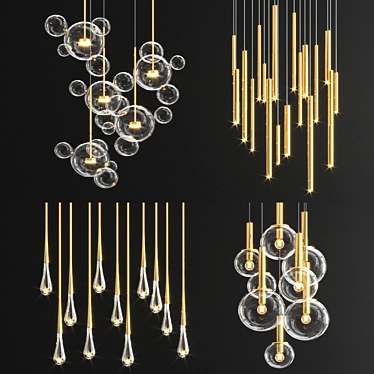 Exclusive Chandelier Collection: Bolle, Santana, Liberty, Bubbles 3D model image 1 