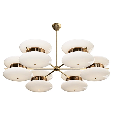 Italian Chic White Murano Glass Chandelier 3D model image 1 