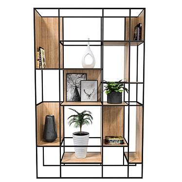 Industrial Loft Shelving Unit 3D model image 1 