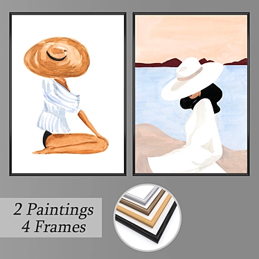 Elegant Wall Art Set 3D model image 1 