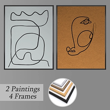 Elegant Wall Art Set 3D model image 1 