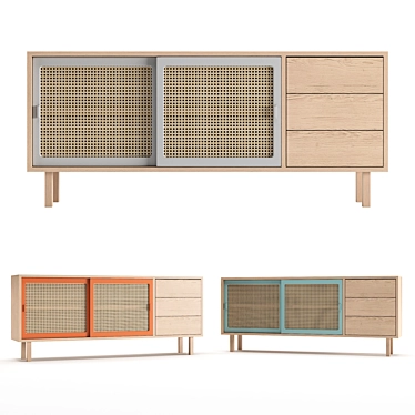 Colonel STRAW Sideboard: Stylish Storage Solution 3D model image 1 