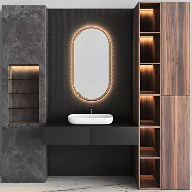 Modern Bathroom Vanity Set 3D model image 1 