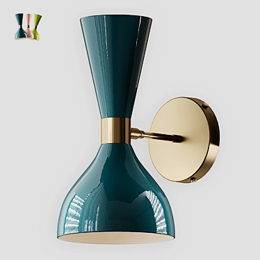 Italian Brass Enamel Ludo Sconce 3D model image 1 