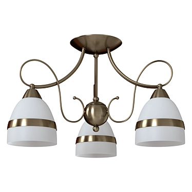 Italian Bronze Ceiling Chandelier 3D model image 1 