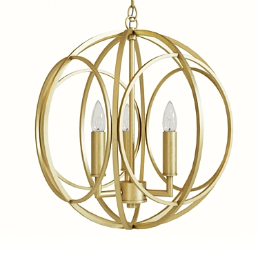 Elegant Steel Loughton Chandelier 3D model image 1 