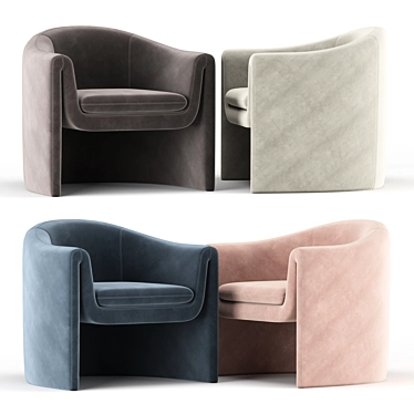 Elegant Linen Chair 3D model image 1 
