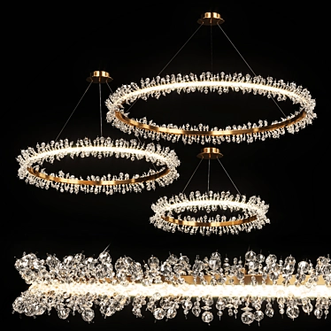 Elegant Crystal Ring Chandelier 3D model image 1 