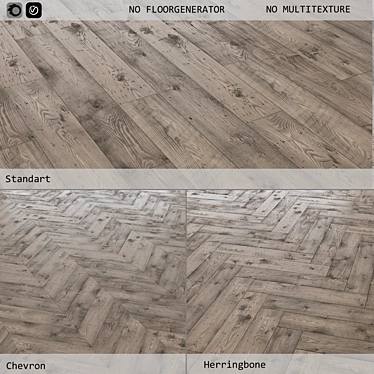 Versatile Laminate Flooring: 3 Layouts, 7 Tile Textures 3D model image 1 