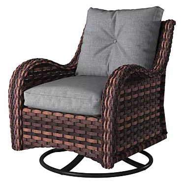  Stylish Rattan Armchair for 3 3D model image 1 