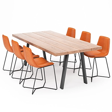 Elegant Dining Table Set 3D model image 1 