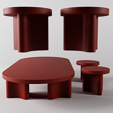 Stylish AZO Terracotta Table 3D model image 1 