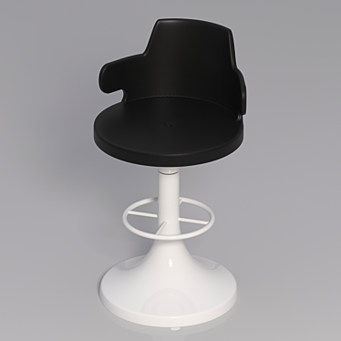 Luxury Leather Barstool 3D model image 1 