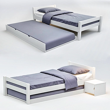 Modern Sleek Single Bed 3D model image 1 