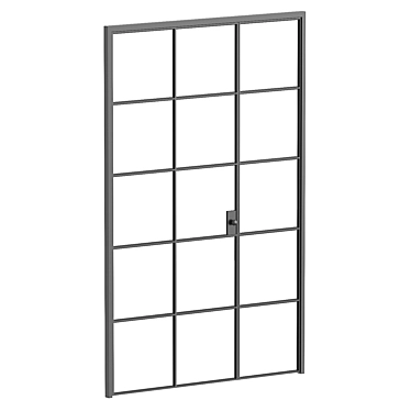 Modern Glass Partition Door 3D model image 1 