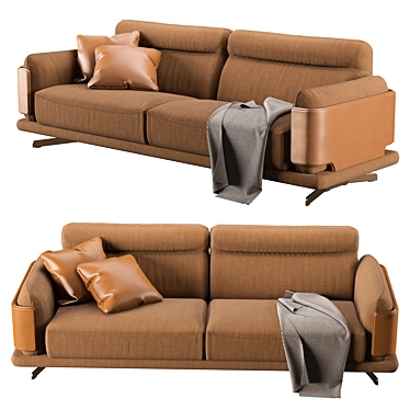 Sleek and Cozy: Ditre Italia Skin Sofa 3D model image 1 