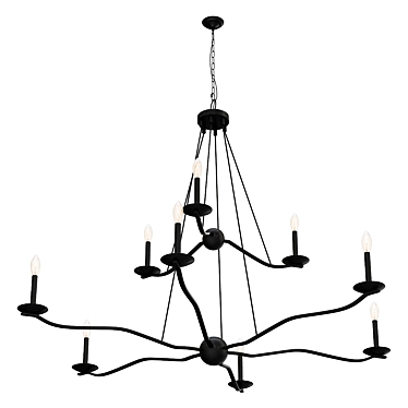 Elegant Transverse Waves Chandelier 3D model image 1 