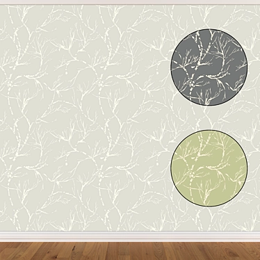 Seamless Wallpaper Set: 3 Color Options 3D model image 1 