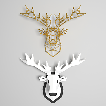 Minimalist Moose Head Sculpture 3D model image 1 