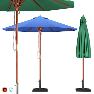 Outdoor Shade Umbrella: Stylish and Functional 3D model image 1 