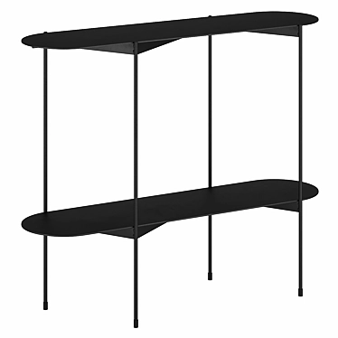 Sleek Metal Oblone Console 3D model image 1 