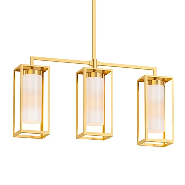 Elegant Three-Bulb Baldwin Pendant 3D model image 1 