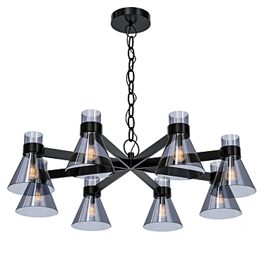 Copenhagen Oiled: Elegant Bronze Chandelier 3D model image 1 