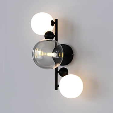 Modern Triple Glass Wall Sconce 3D model image 1 