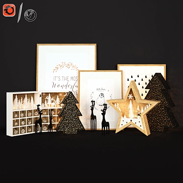 Festive Holiday Decor Set 3D model image 1 