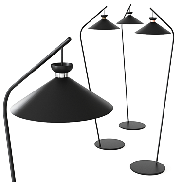 Sleek Japanese Floor Lamp by Midj 3D model image 1 