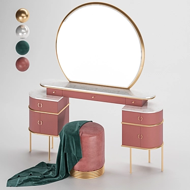 Modern 2020 Dressing Table: Stylish & Functional 3D model image 1 