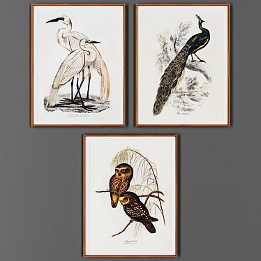 Wooden Frame Picture Set 3D model image 1 