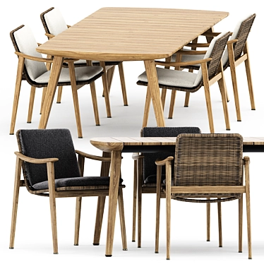 Fynn Outdoor Chair & Dining Table: Stylish Design by Minotti 3D model image 1 