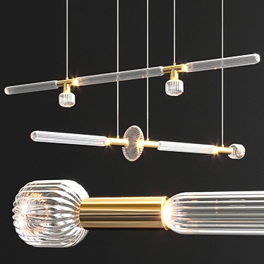 Elegant Linear Pendant with a Cipher Design 3D model image 1 