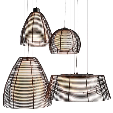 Filo Collection: Sleek and Stylish Pendant Lights 3D model image 1 