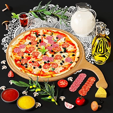 Title: Delicious Pizza Model for Unreal Engine 3D model image 1 