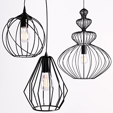 Ethnic Lighting Trio: Orbita, Brylant, and Verto 3D model image 1 