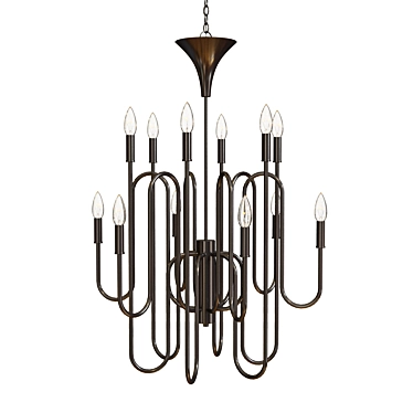 Elegant Twelve Light Chandelier 3D model image 1 